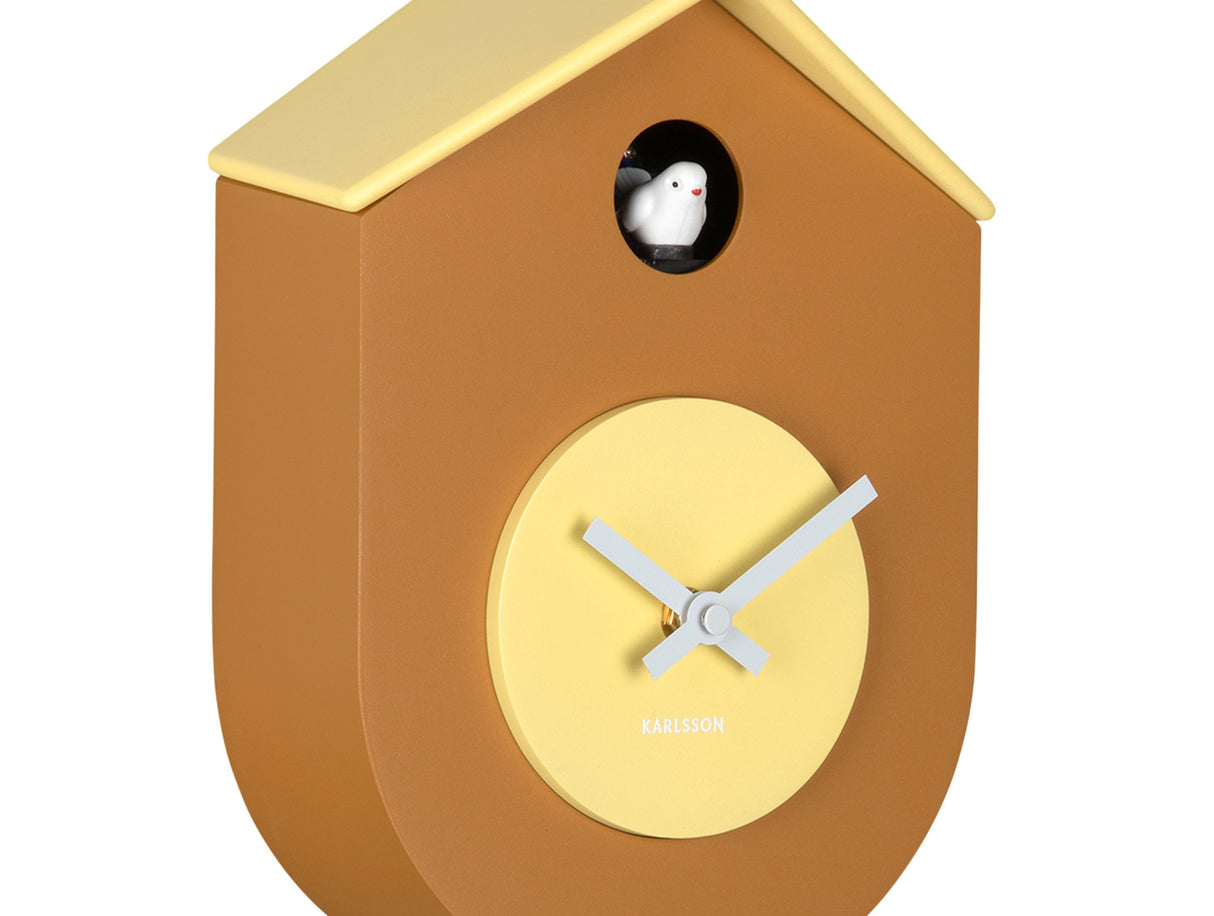 GRATO CUCKOO WANDKLOK - OCHRE YELLOW & SOFT YELLOW
