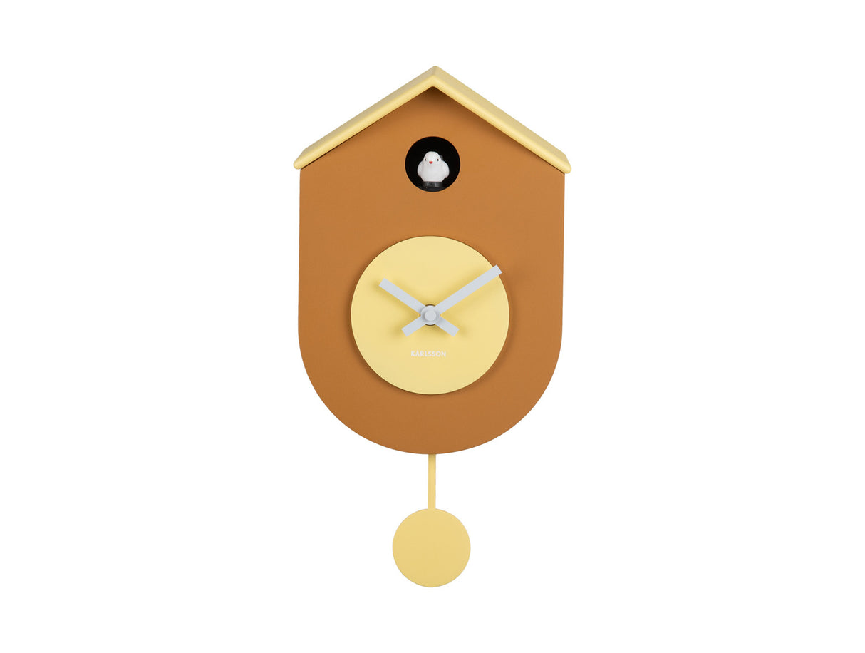 GRATO CUCKOO WANDKLOK - OCHRE YELLOW & SOFT YELLOW