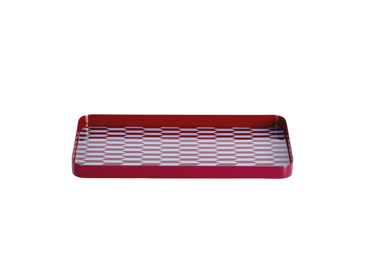 TRAY SALERNO - BURGUNDY / SOFT BLUE