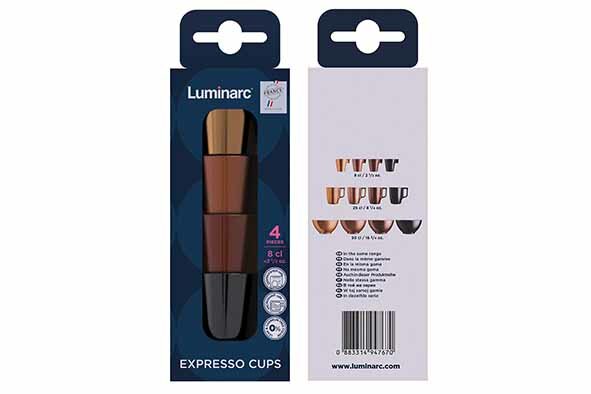 SET VAN 4 FLASHY ESPRESSOTASJES