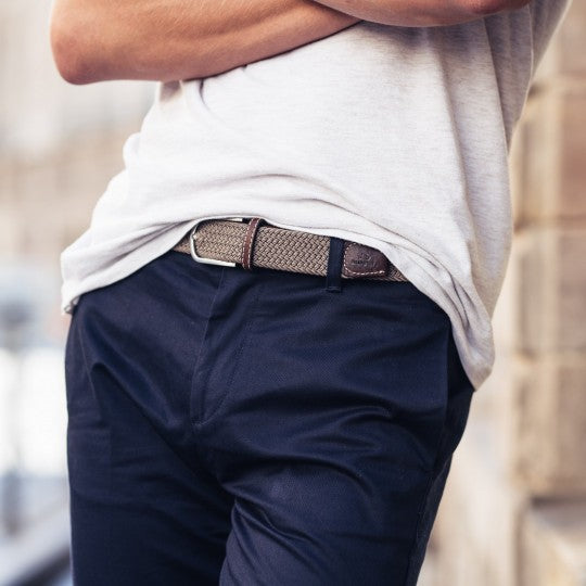 GEVLOCHTEN RIEM - TAUPE
