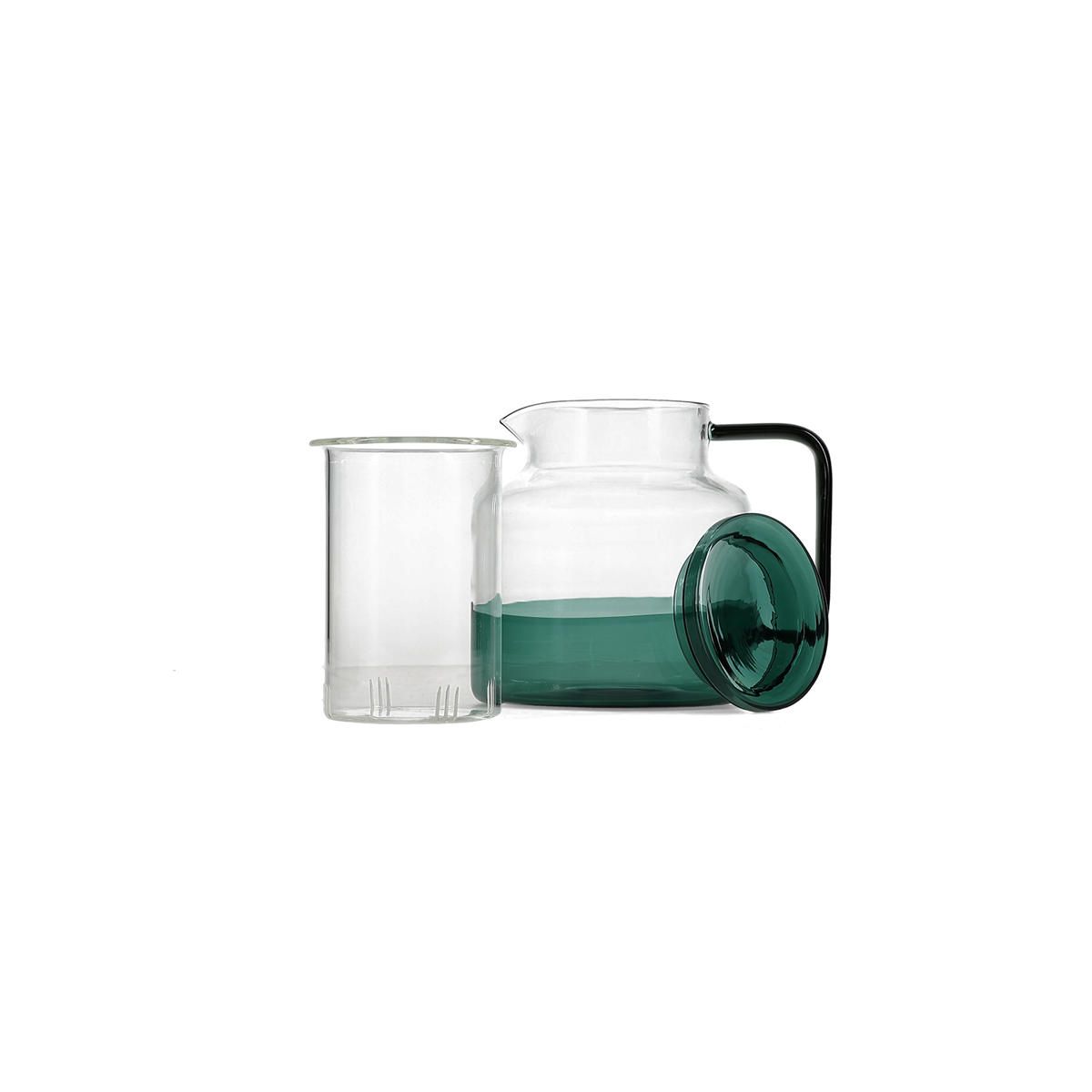 LIV THEEPOT MET GLAZEN FILTER - GROEN