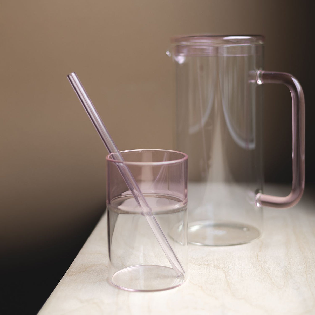 CRUSE SET VAN 2 GLAZEN - ROZE