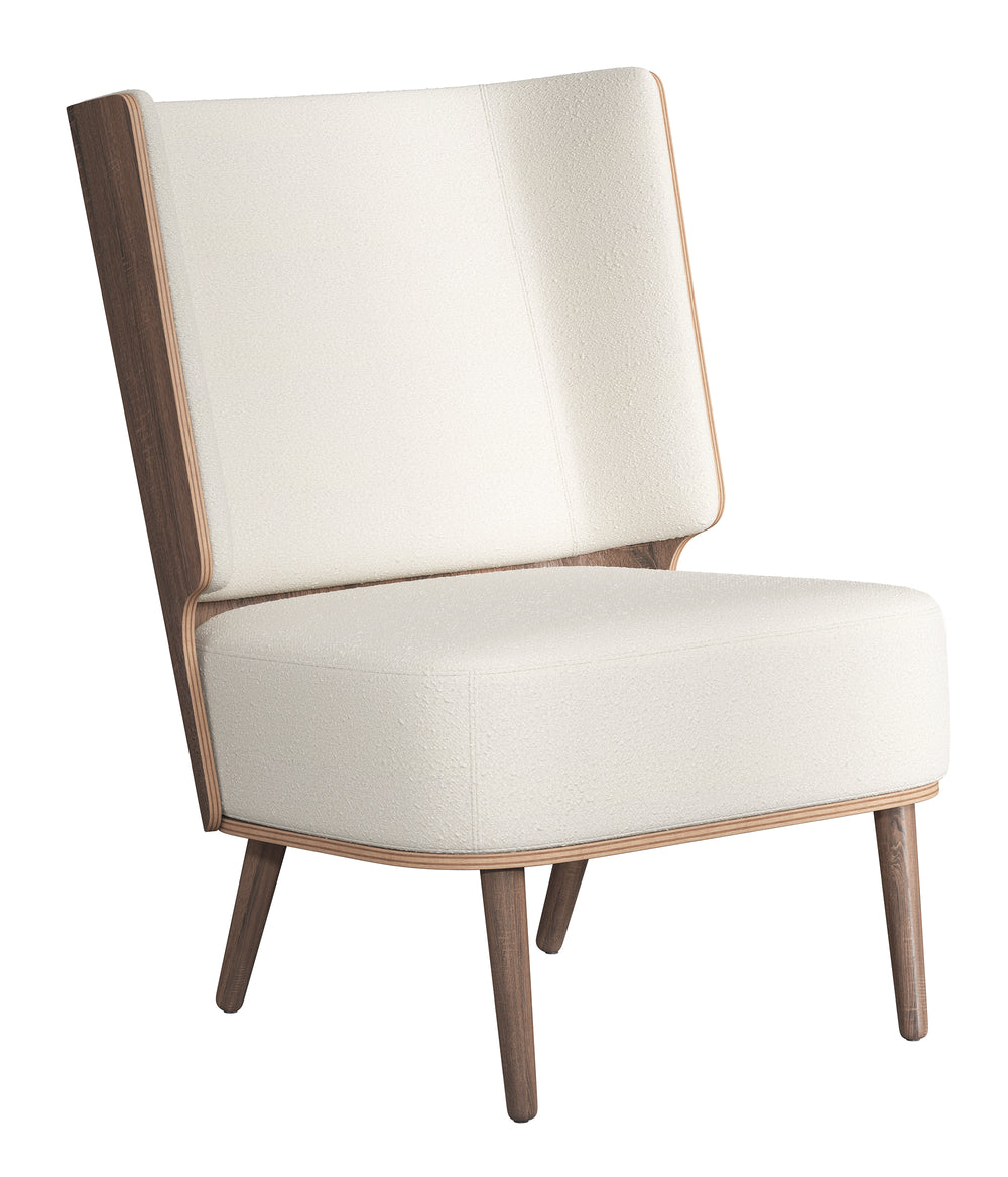 SERENA LOUNGE CHAIR - DARK OAK/WHITE BOUCLE