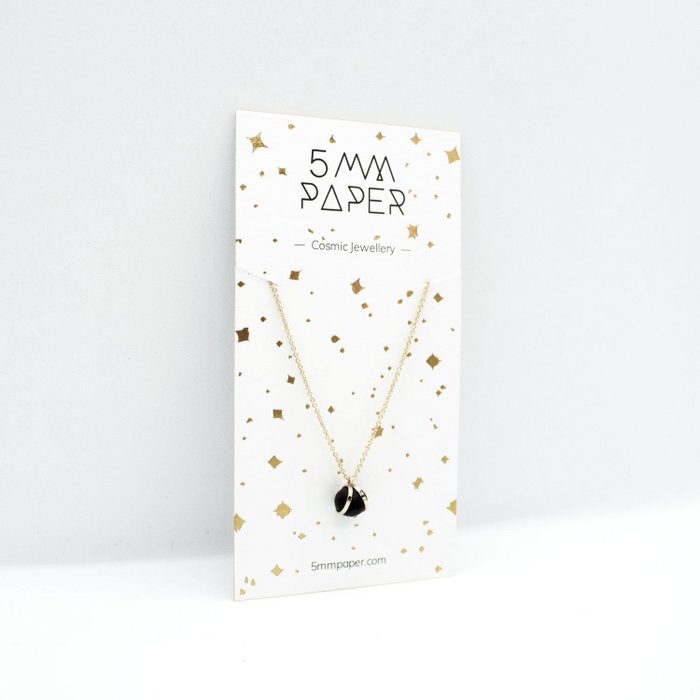 GOUDEN KETTING - ZWARTE RONDE HANGER