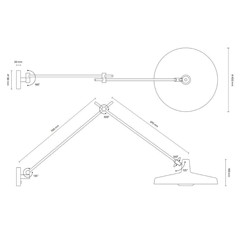 ARIGATO WANDLAMP LARGE - ZWART