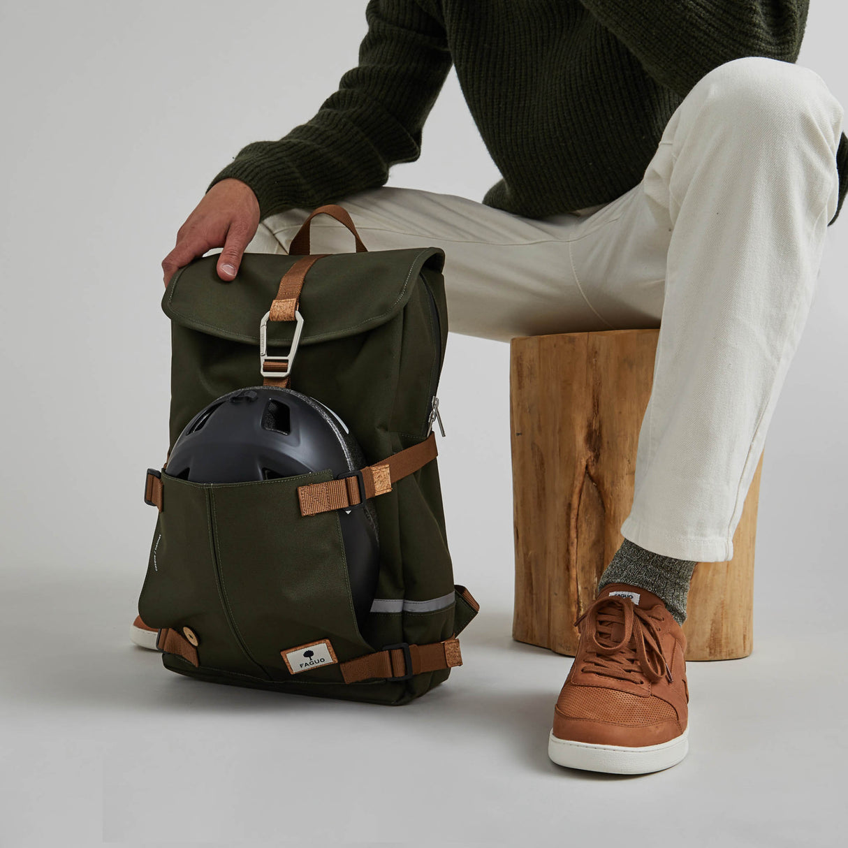 FAGUO RUGZAK BAG - KAKI GROEN