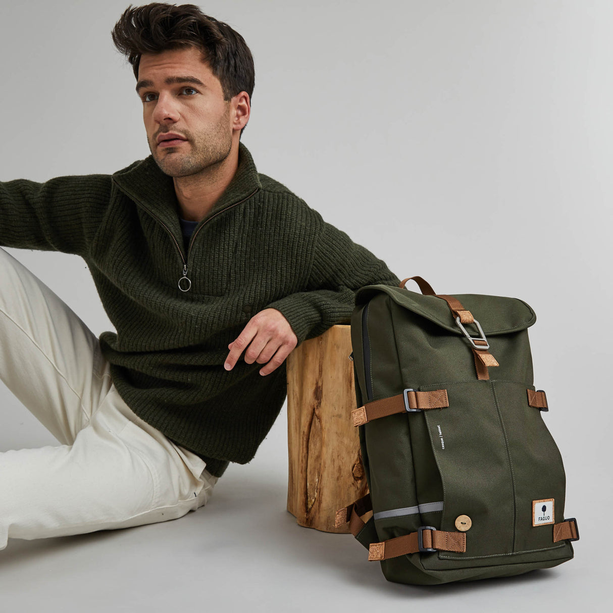 FAGUO RUGZAK BAG - KAKI GROEN