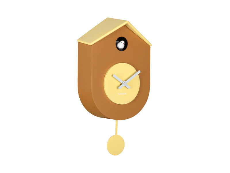 GRATO CUCKOO WANDKLOK - OCHRE YELLOW & SOFT YELLOW