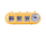 RETRO TUBE ALARM CLOCK  + CALENDER FLIP - GEEL
