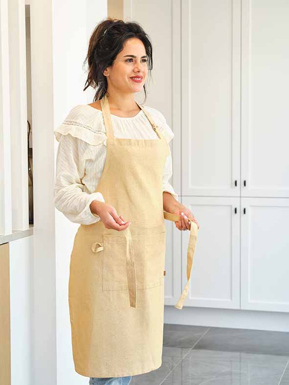 STOFF KEUKENSCHORT AMBER GOLD