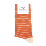 SOKKEN FIJNE STREPEN - ORANJE/BEIGE