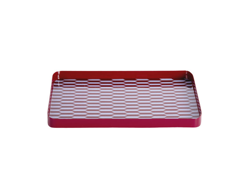 TRAY SALERNO - BURGUNDY / SOFT BLUE