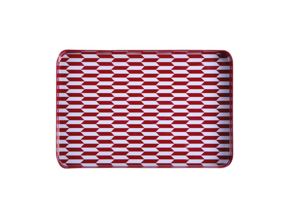 TRAY SALERNO - BURGUNDY / SOFT BLUE