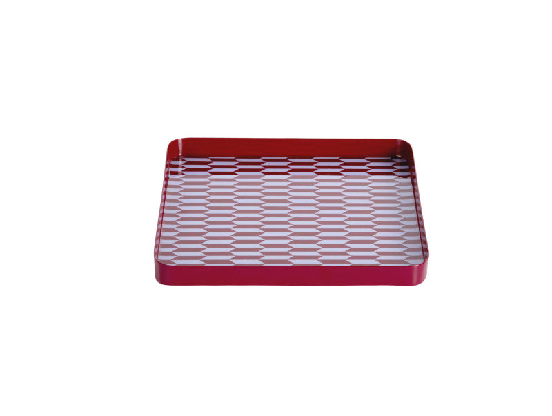 TRAY SALERNO - BURGUNDY / SOFT BLUE