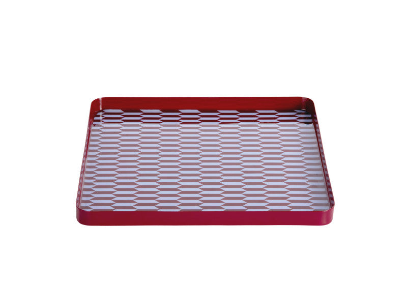 TRAY SALERNO - BURGUNDY / SOFT BLUE