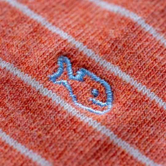 SOKKEN FIJNE STREPEN - ORANJE/BEIGE