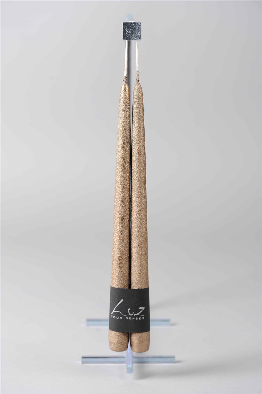 SET TAPER CANDLES 30 CM - ANTIQUE GOLD