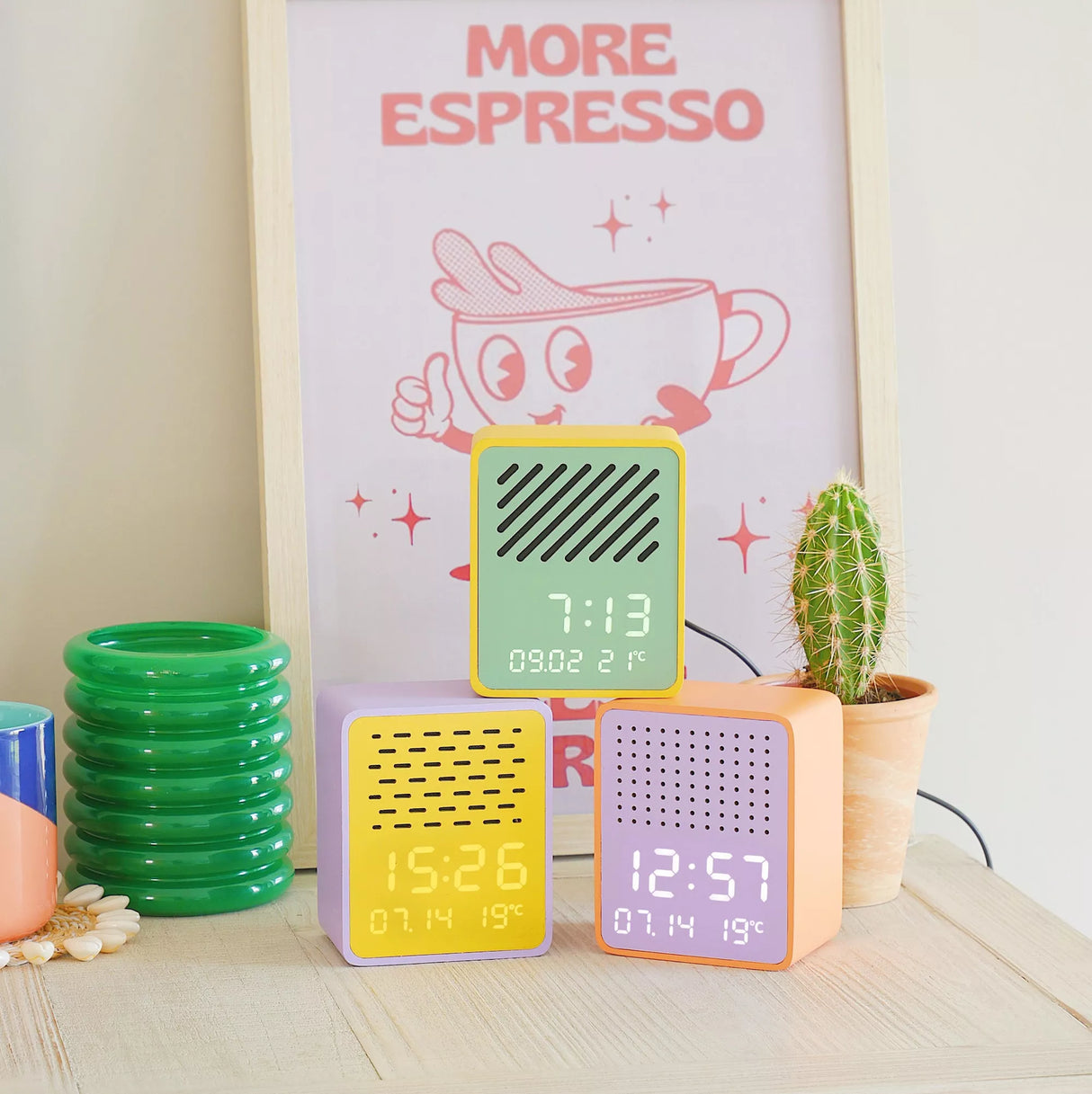 RISE PLAY - SPEAKER + ALARM CLOCK - ORANGE