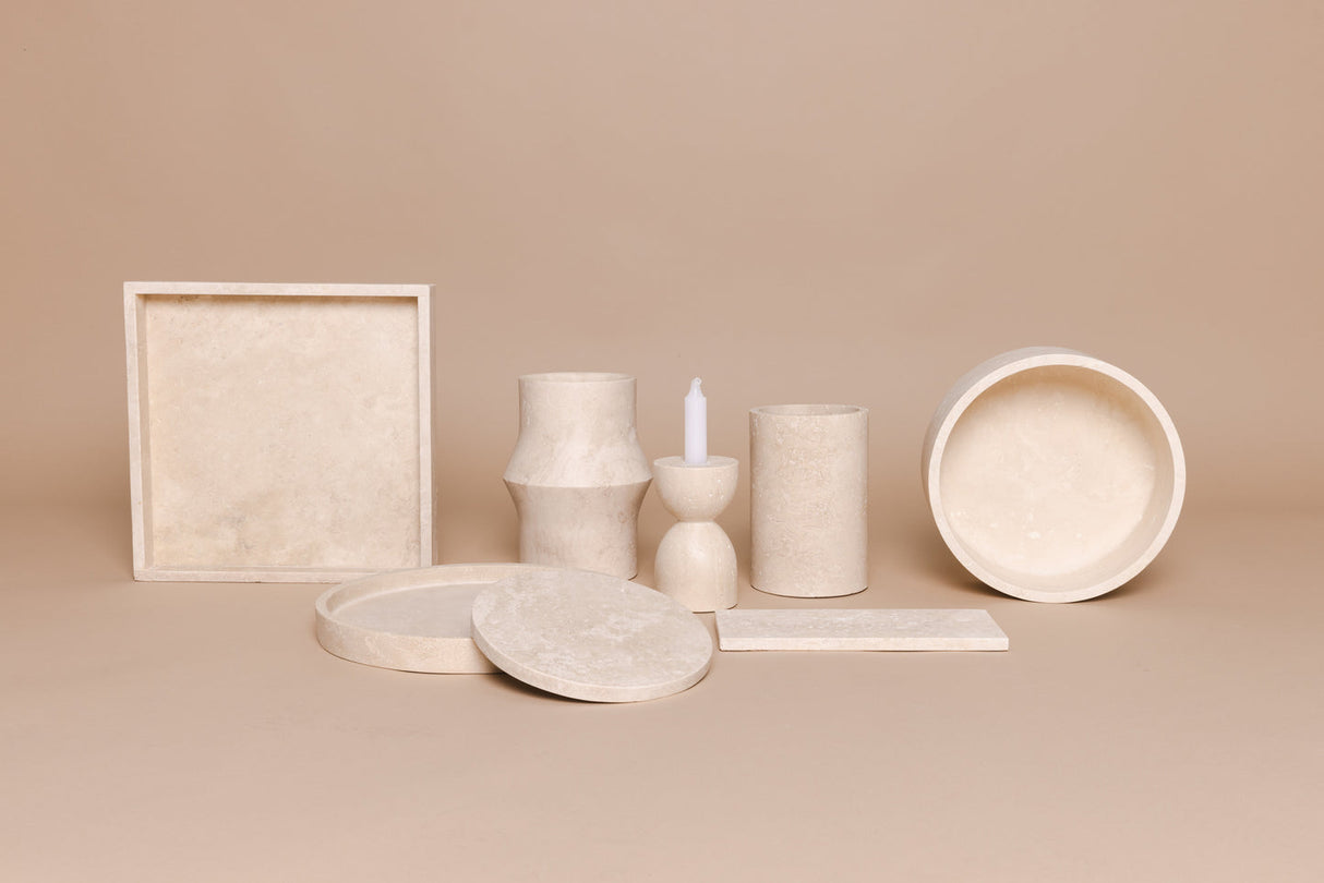 TRAVERTINE ONDERZETTERS 4 STUKS