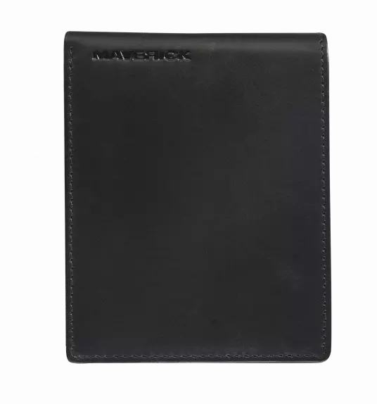 ZWART LEDEREN PORTEFEUIILLE MET 2 BILJETVAKKEN