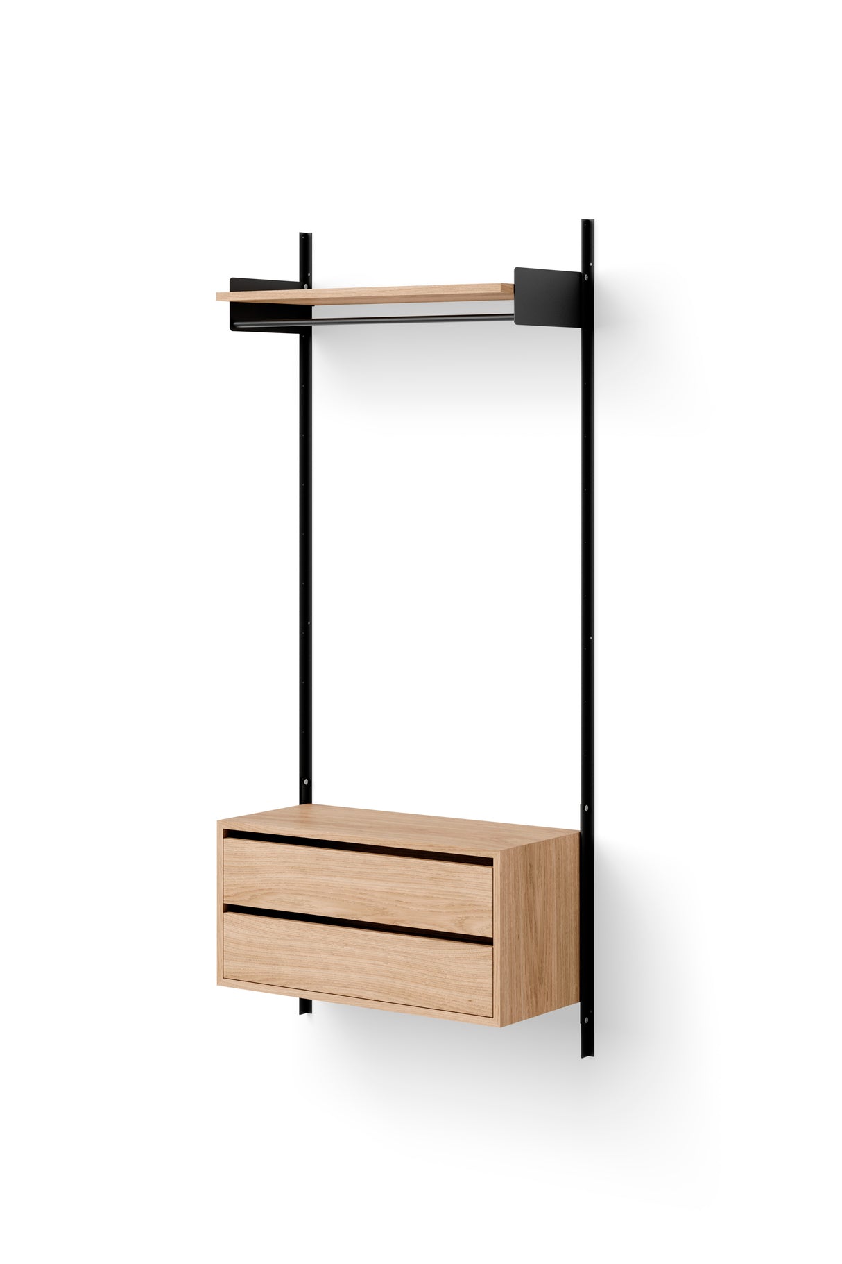 WARDROBE SHELF CABINET WITH DRAWERS (ZWART / EIK)