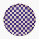 RONDE PLATEAU CHECKER - INDIGO/ALMOND