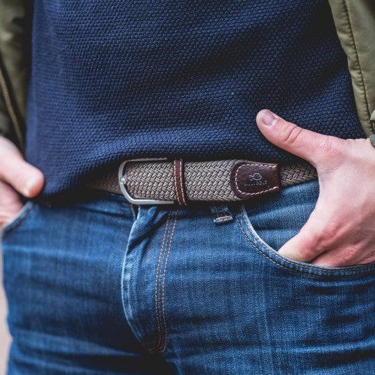 GEVLOCHTEN RIEM - TAUPE