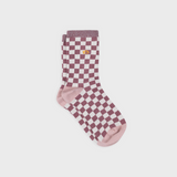 VROUWENSOKKEN - CHECKED PINK & ECRU
