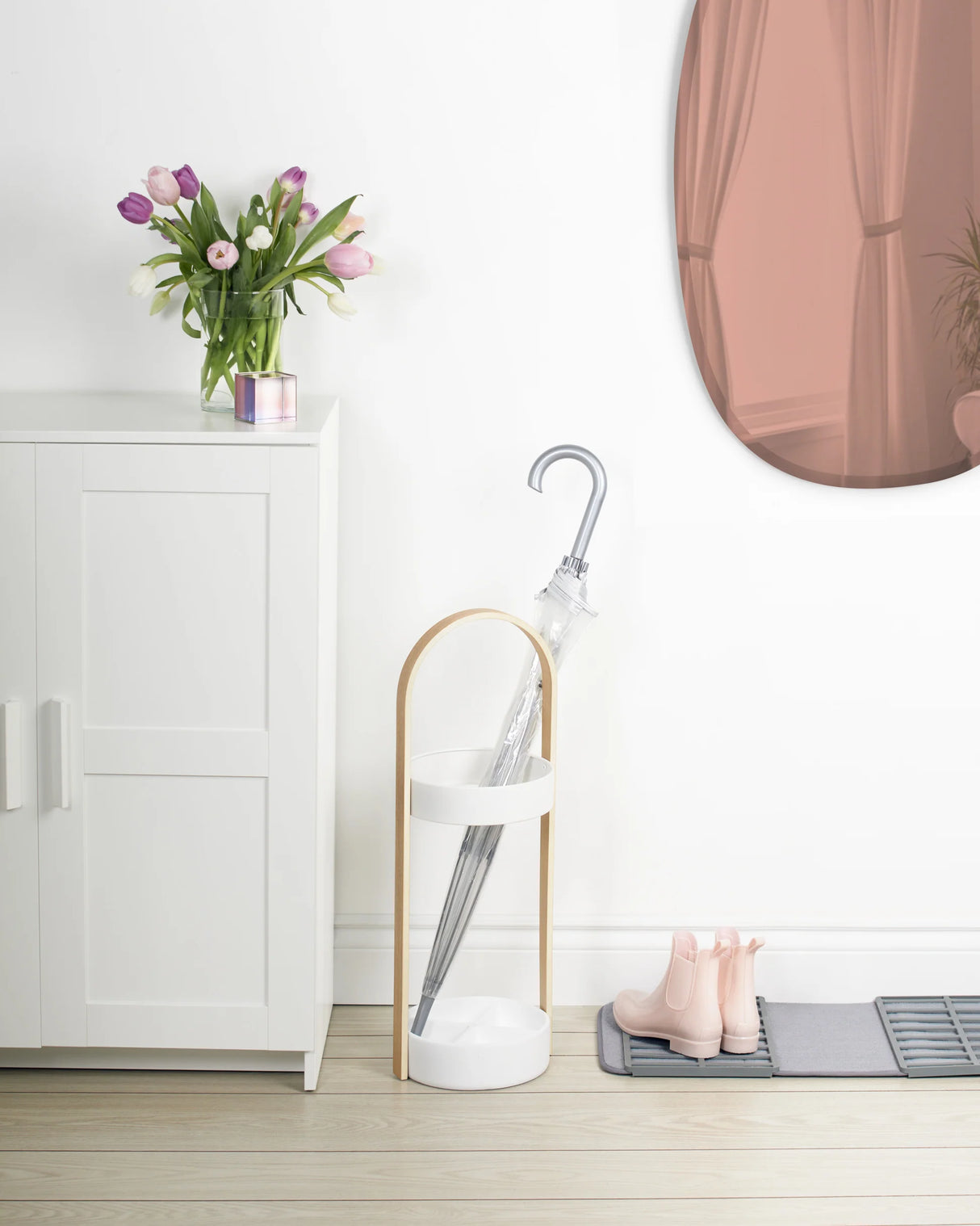 HUB UMBRELLA STAND WIT/NATUREL