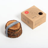 SET VAN 6 HOUTEN ONDERZETTERS