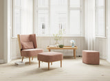 SERENA LOUNGE CHAIR - NATURAL OAK/DUSTY ROSE