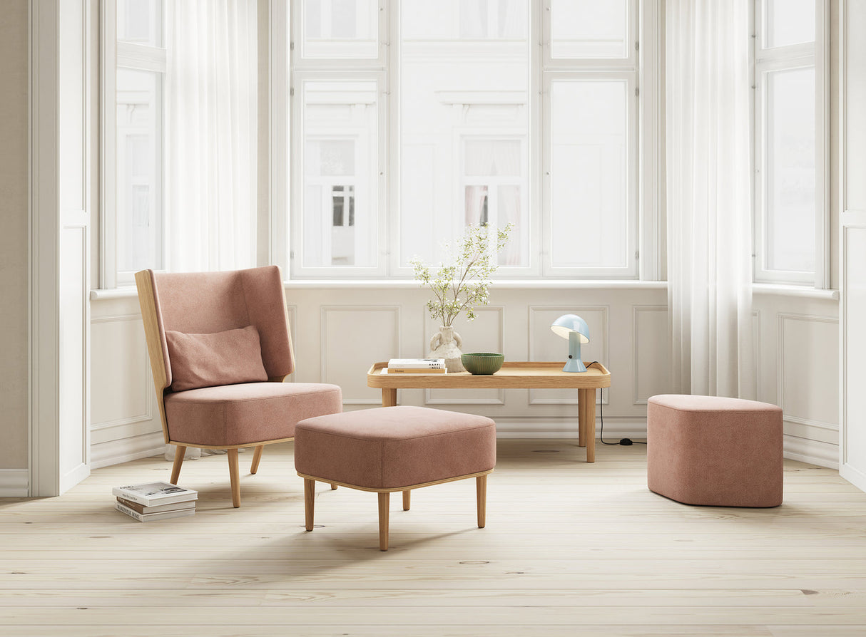 SERENA LOUNGE CHAIR - NATURAL OAK/WHITE BOUCLE