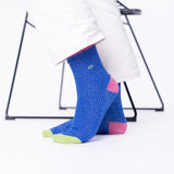 VROUWENSOKKEN - VINTAGE GLITTER ELECTRIC BLUE
