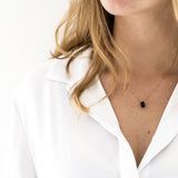 GOUDEN KETTING - ZWARTE CILINDER HANGER