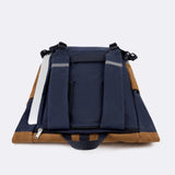 FAGUO CYCLING BAG - VELOURS BLAUW & COGNAC