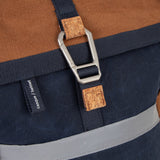 FAGUO CYCLING BAG - VELOURS BLAUW & COGNAC